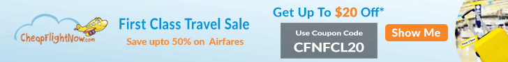 Use coupon code CFNFCL20 & Get up to $20 Off* on First Class Flights. Book Now!