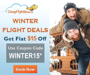 Get $15 off on flights with our Winter Travel deals. Book Now