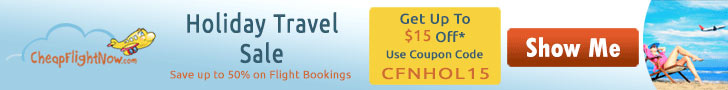 Get up to $15 Off* on Holiday Travel Deals with coupon code CFNHOL15. Book Now!