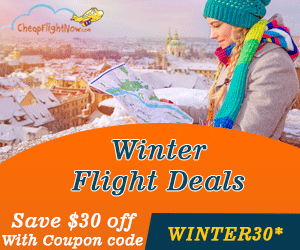 Get $30 off on flights this Winter. Use the Coupon Code WINTER30. Book Now!