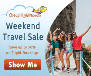 Get $15* off on all flights this weekend. Book Now!