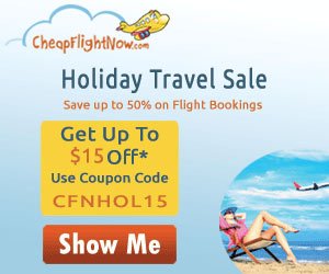 Get extra $15* off on Holiday Travel Deals. Book Now!