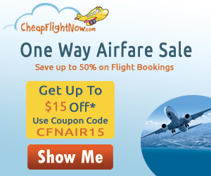 Fly away with our One Way Airfare Sale and get up to $15 Off* on flights with coupon code CFNAIR15. Book Now!